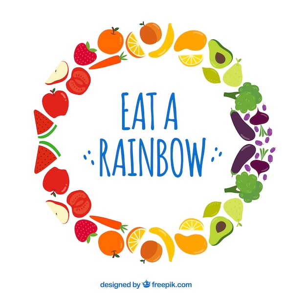 healthy food background with hand drawn style