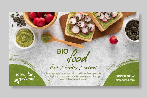 Free vector healthy food banner template