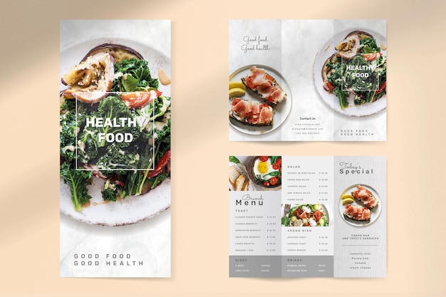 Free vector healthy food brochure template vector