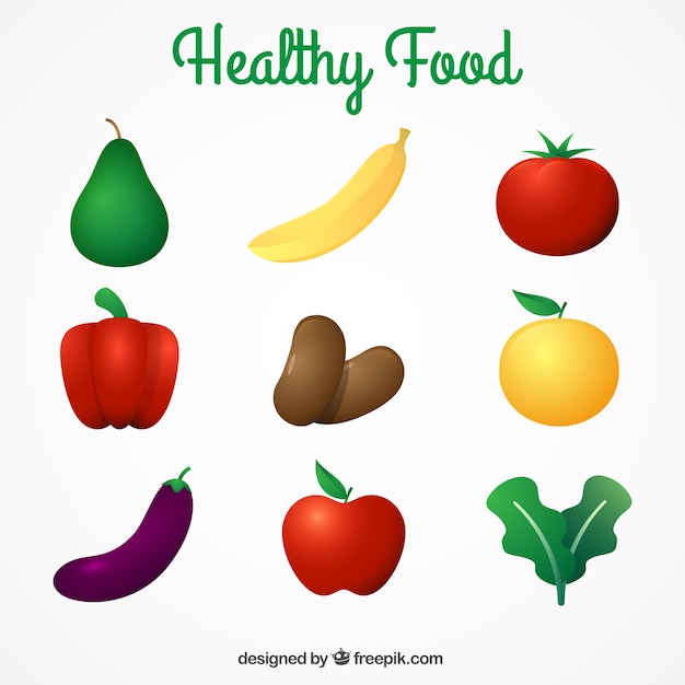 Free vector healthy food collection in realistic style