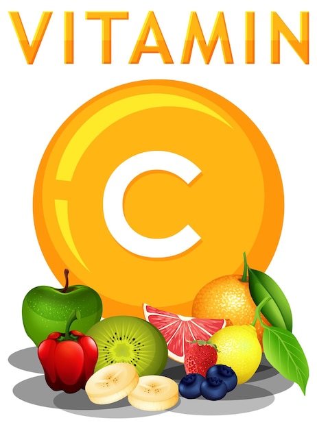 무료 벡터 비타민 ca 벡터 일러스트를 포함하는 건강 식품