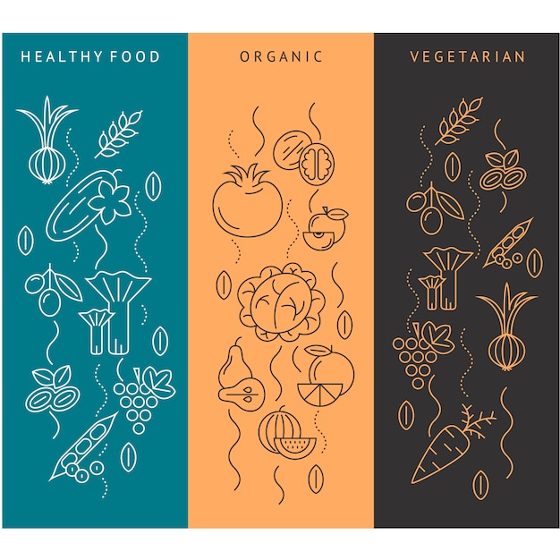 Free vector healthy food elements collection