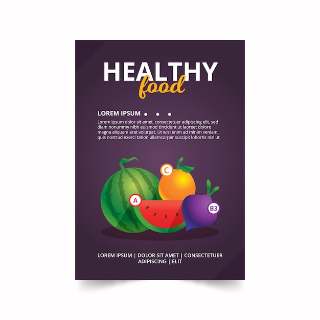 Healthy food flyer template