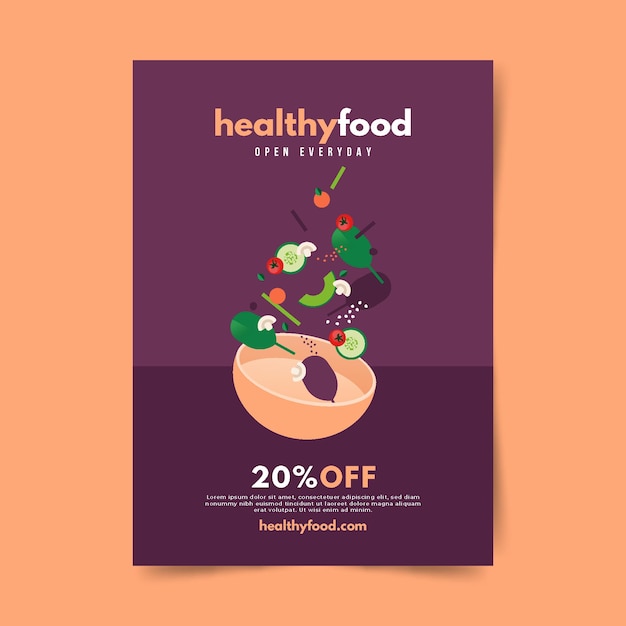 Free vector healthy food flyer template