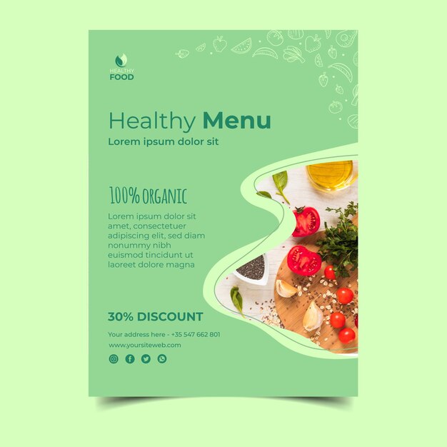 healthy food flyer template