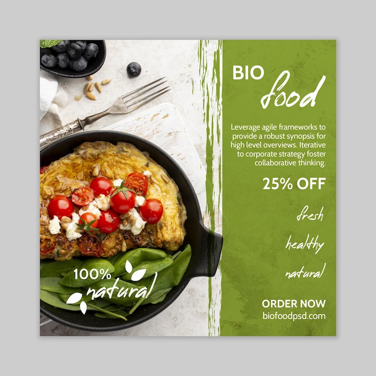 Free Vector healthy food flyer template