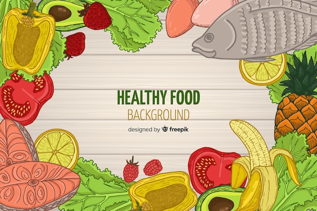 Free vector healthy food frame background