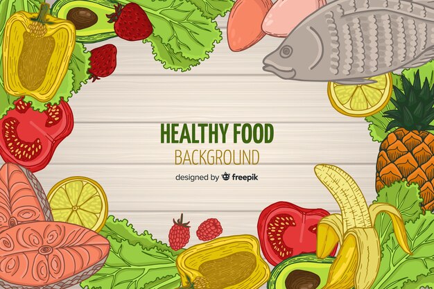 Healthy food frame background