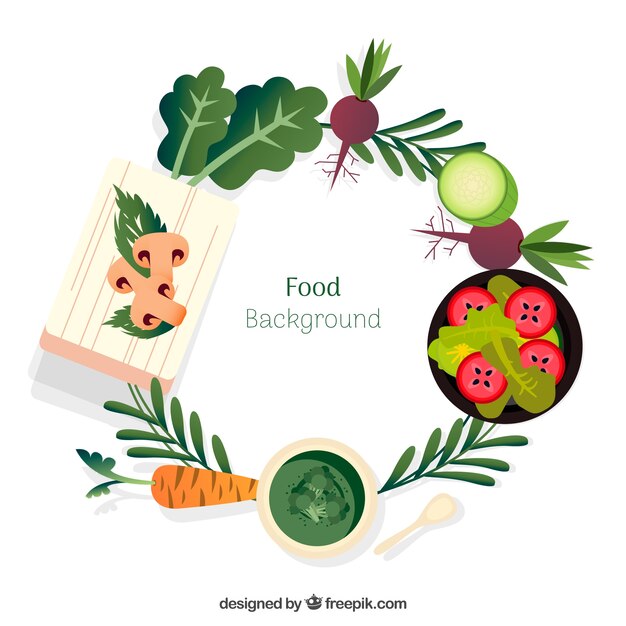 Healthy food frame with flat design