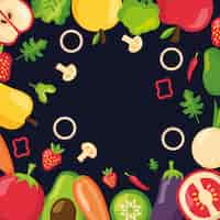 Free vector healthy food fresh frame background