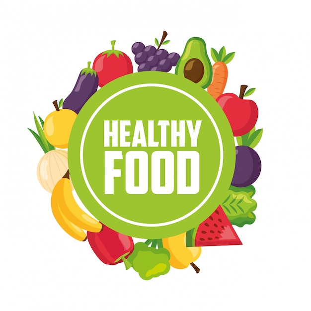 Free vector healthy food fresh frame