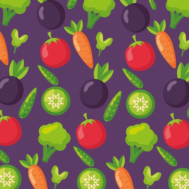 Free vector healthy food fresh pattern