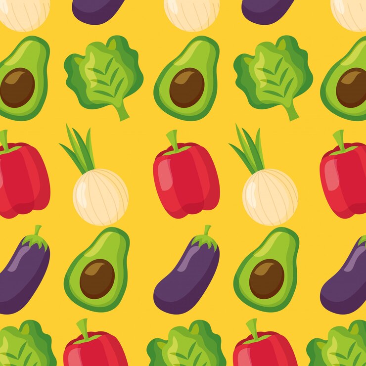 Free Vector healthy food fresh pattern