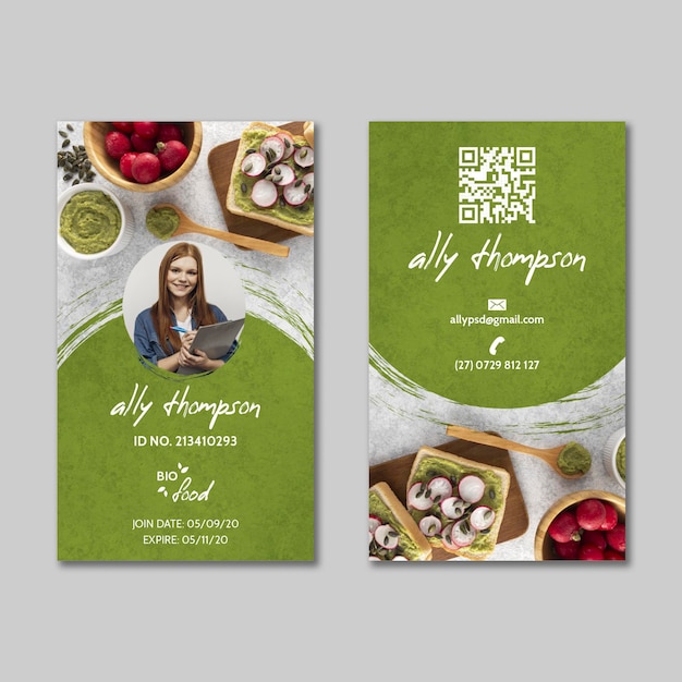 Healthy food id card template