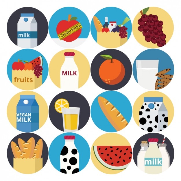 Бесплатное векторное изображение Здоровые пищевые иллюстрации