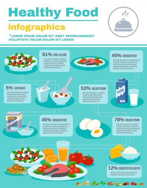 Free vector healthy food infographics