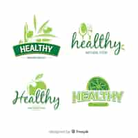 Free vector healthy food logos