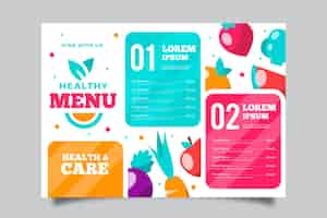 Free vector healthy food menu template