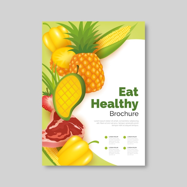 Бесплатное векторное изображение Дизайн плаката здоровой пищи