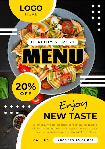 Free vector healthy food poster template concept