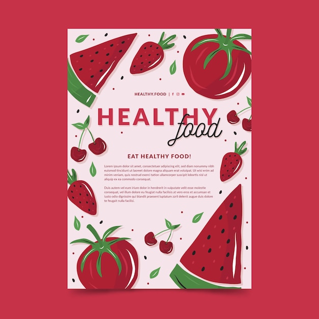 Free vector healthy food poster template design