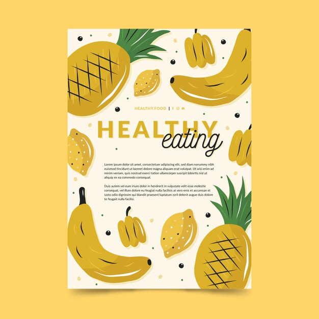 Free vector healthy food poster template theme