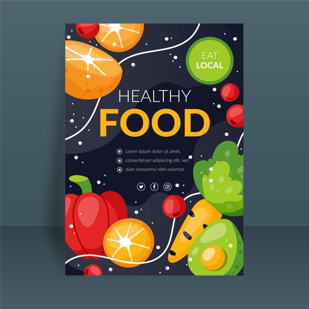 Healthy food poster template