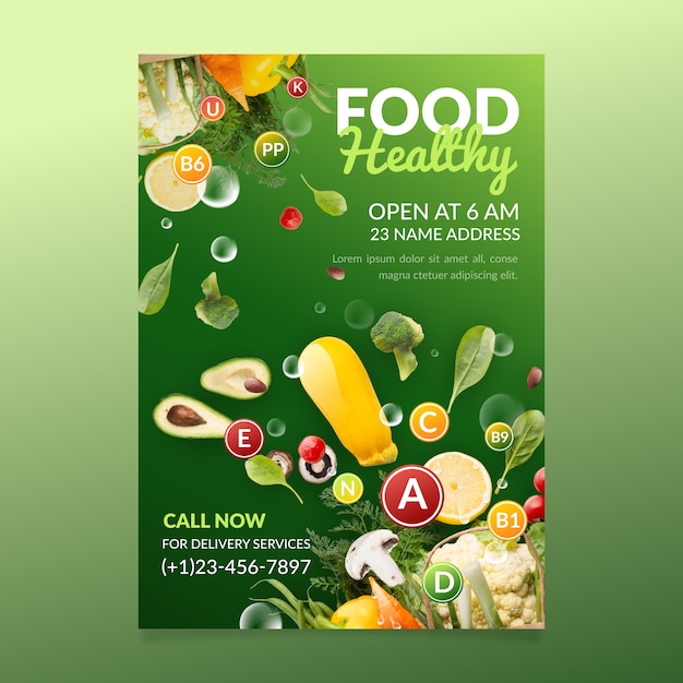 Free vector healthy food poster template