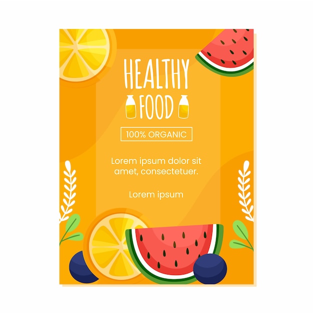무료 벡터 건강 식품 포스터 템플릿