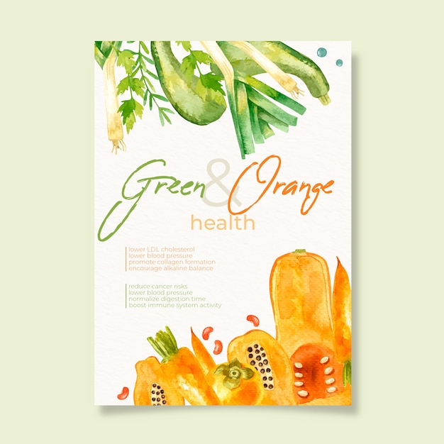 Free vector healthy food poster template