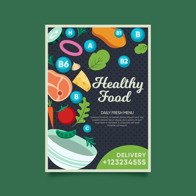 Healthy food poster template