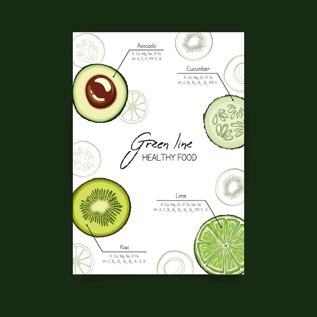 Healthy food poster template