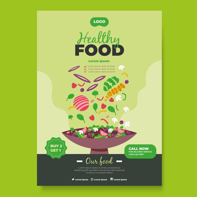 Healthy food poster template