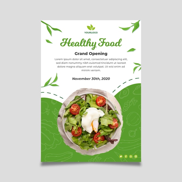 Healthy food poster template