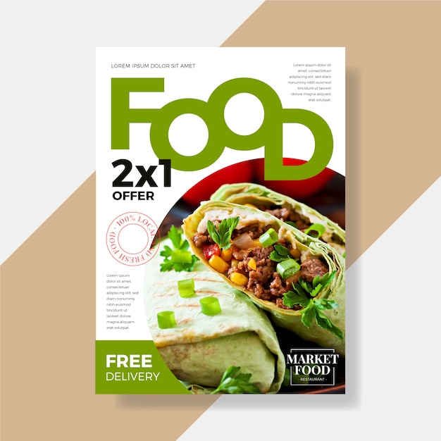 Healthy food restaurant flyer template design