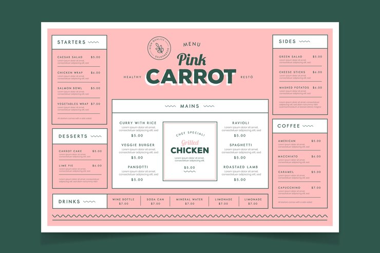 Free Vector healthy food restaurant menu template