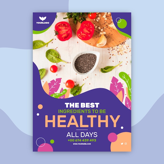 Free vector healthy food restaurant menu template