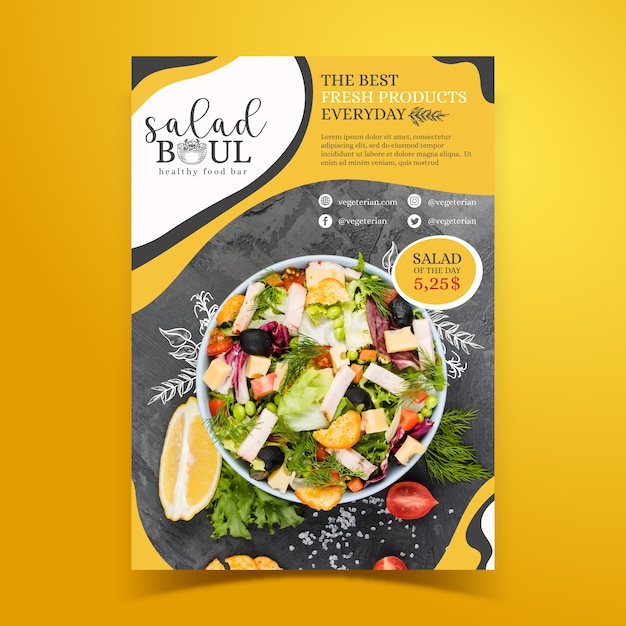 Free vector healthy food restaurant menu template