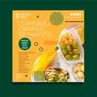 Free vector healthy food squared flyer template