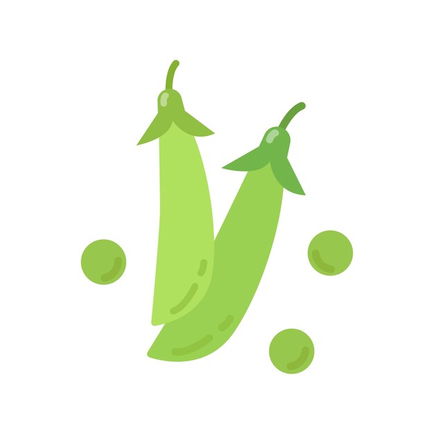 Healthy green peas graphic illustration