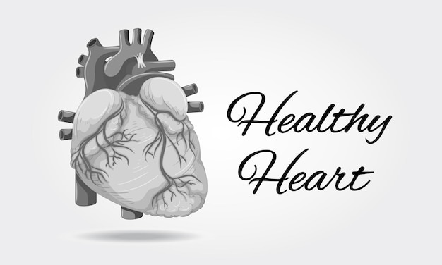 Free vector healthy heart poster with picture of heart