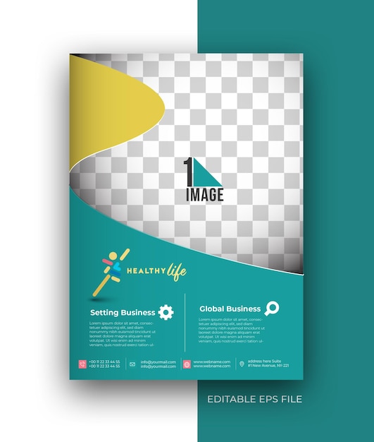 Healthy Life A4 Flyer Poster Brochure Design Template