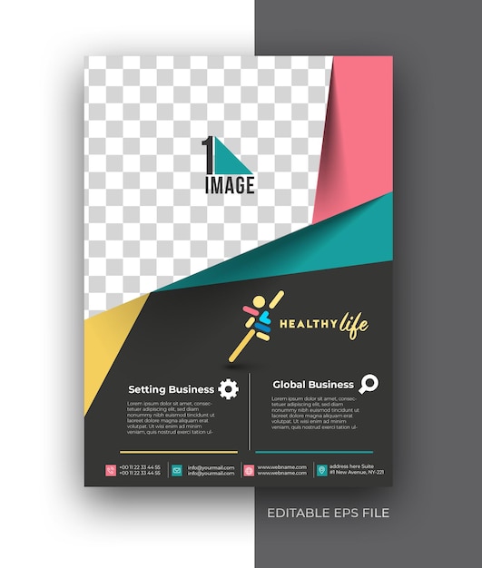 Healthy life a4 flyer poster brochure design template