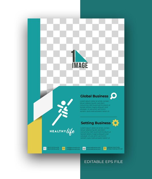 Шаблон оформления брошюры плаката флаера формата А4 "Здоровый образ жизни"