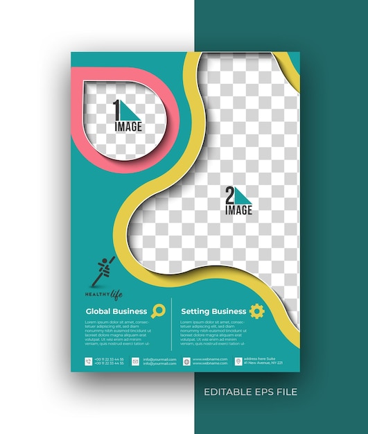 Free vector healthy life a4 flyer poster brochure design template