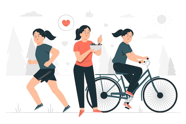 Free vector healthy lifestyle concept illustration, ako zvýšiť sebavedomie