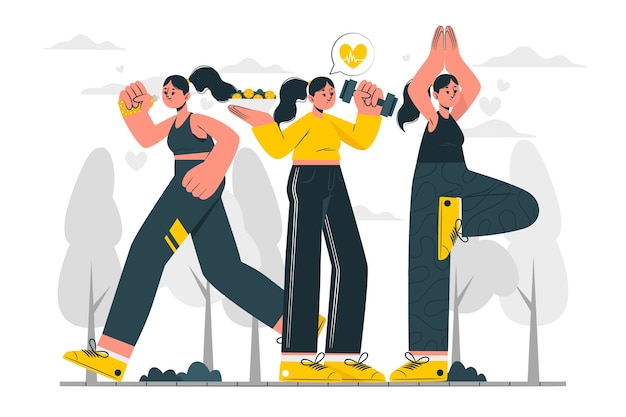Healthy lifestyle concept illustration
