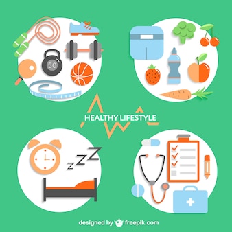 Healthy lifestyle design elements