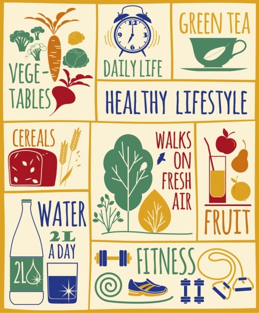 Free vector healthy lifestyle illustration