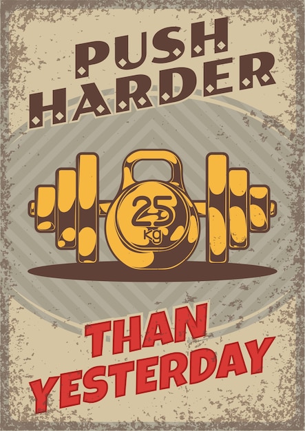 Free vector healthy lifestyle vintage poster with editable text